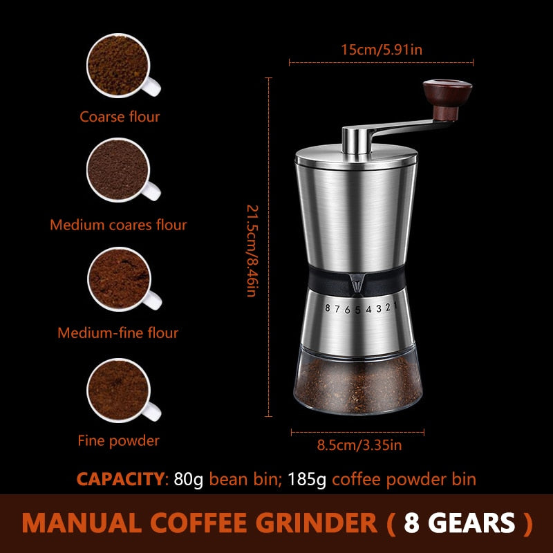 Coffee grinders manual coffee grinder hand coffee mill with ceramic burrs 6  adjustable coffee grinders